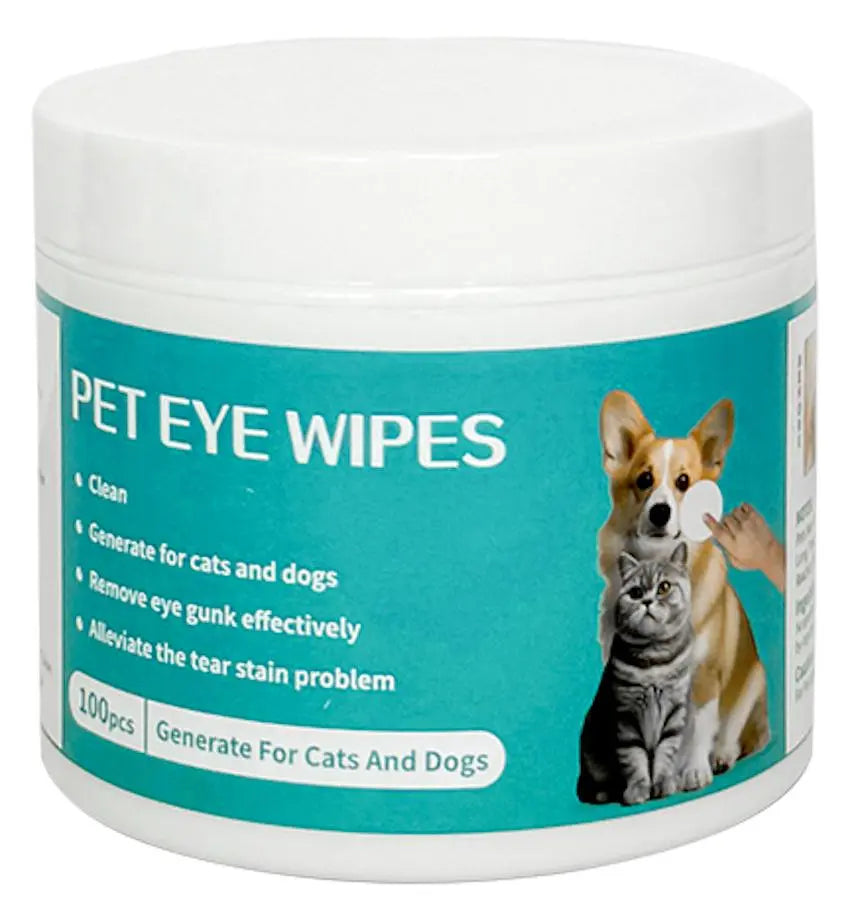 Dog Eye Wipes, Angel Eyes Tear Stain Remover for Dogs, Cat Dog Eye Wipes for Discharge and Crust, Coconut Oil Pet Cleaning Dog Grooming Deodorizing Wipes Wash Cleaner for Eyes, Wrinkle, Face-100Pcs
